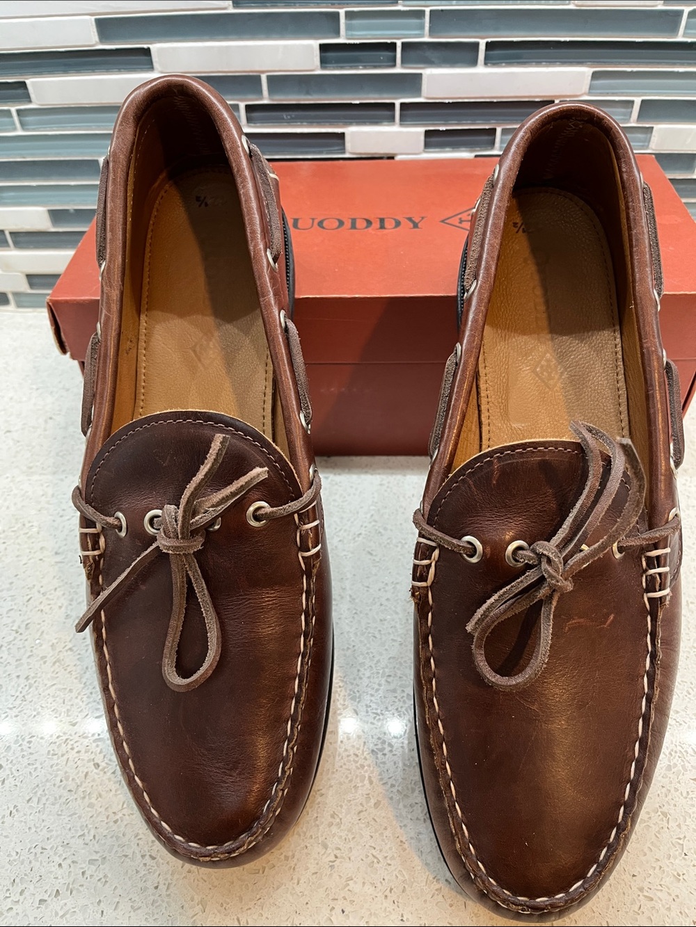 Men’s Quoddy Brown Leather Driving Moccasins